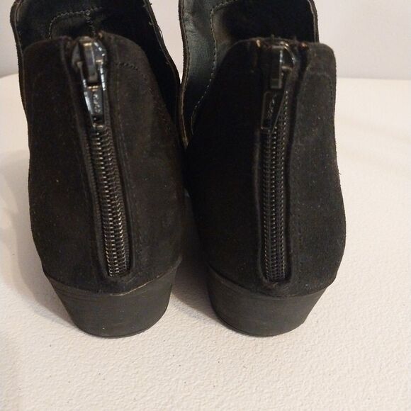 Falls Creek  Booties Sz 9 Black Cut Out Zippered Back Faux Suede Western Cowgirl - Picture 10 of 12